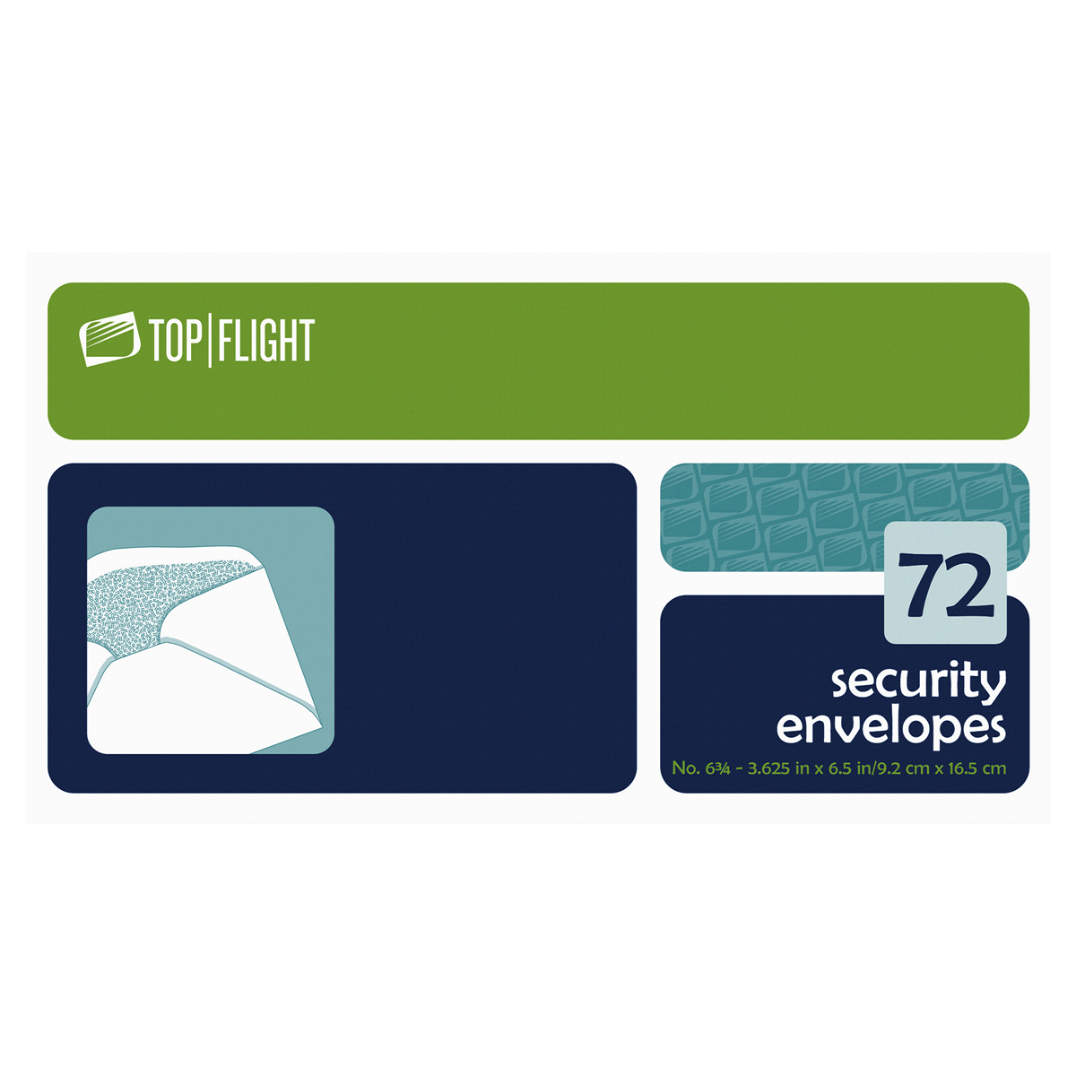 slide 1 of 1, Top Flight Security Envelope 6.5", 72 ct