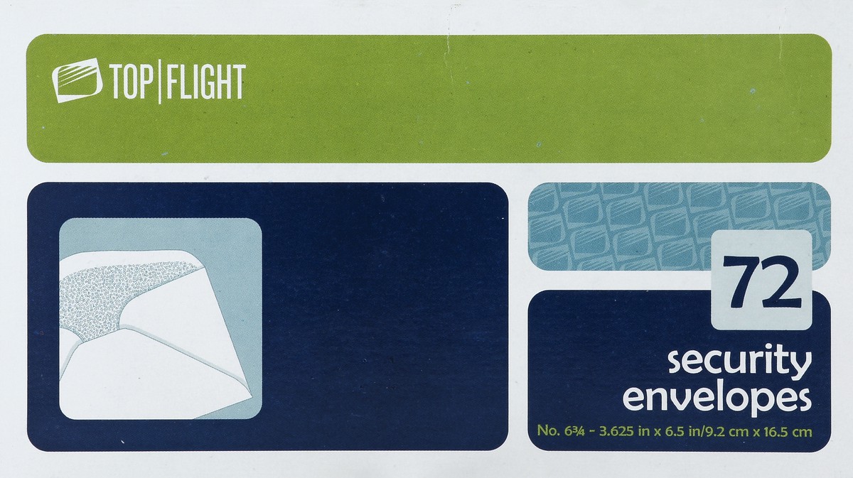 slide 1 of 5, Top Flight Security Envelope 6.5", 72 ct