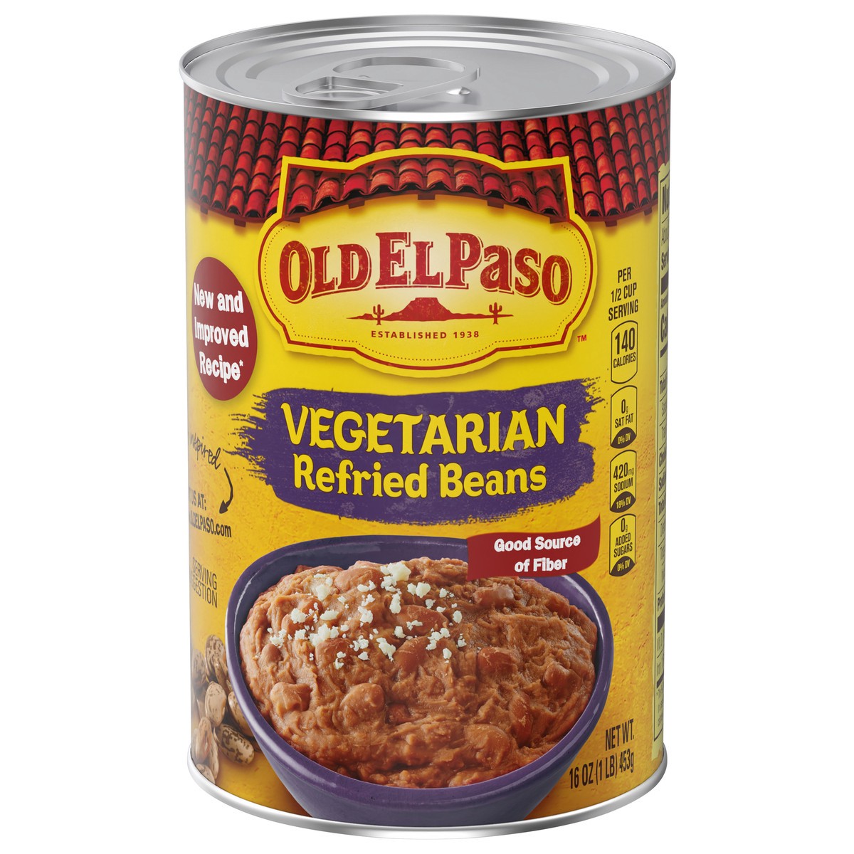 slide 1 of 3, Old El Paso Vegetarian Refried Beans, 16 oz., 16 oz