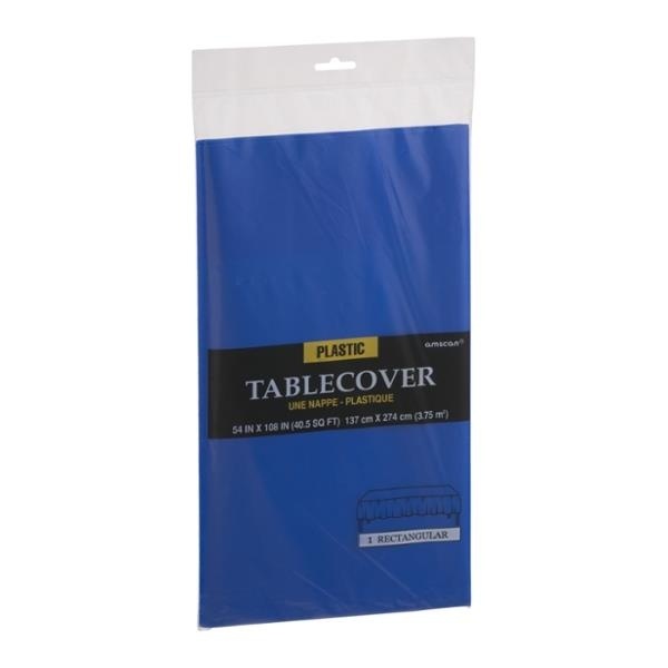 slide 1 of 1, Amscan Royal Blue Rectangle Plastic Table Cover, 1 ct