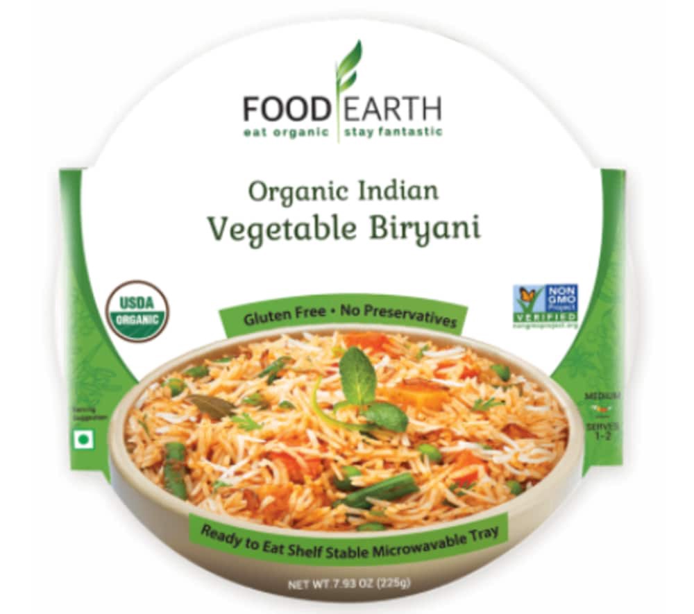 slide 1 of 9, Food Earth Indian Vegetable Biryani, 7.93 oz