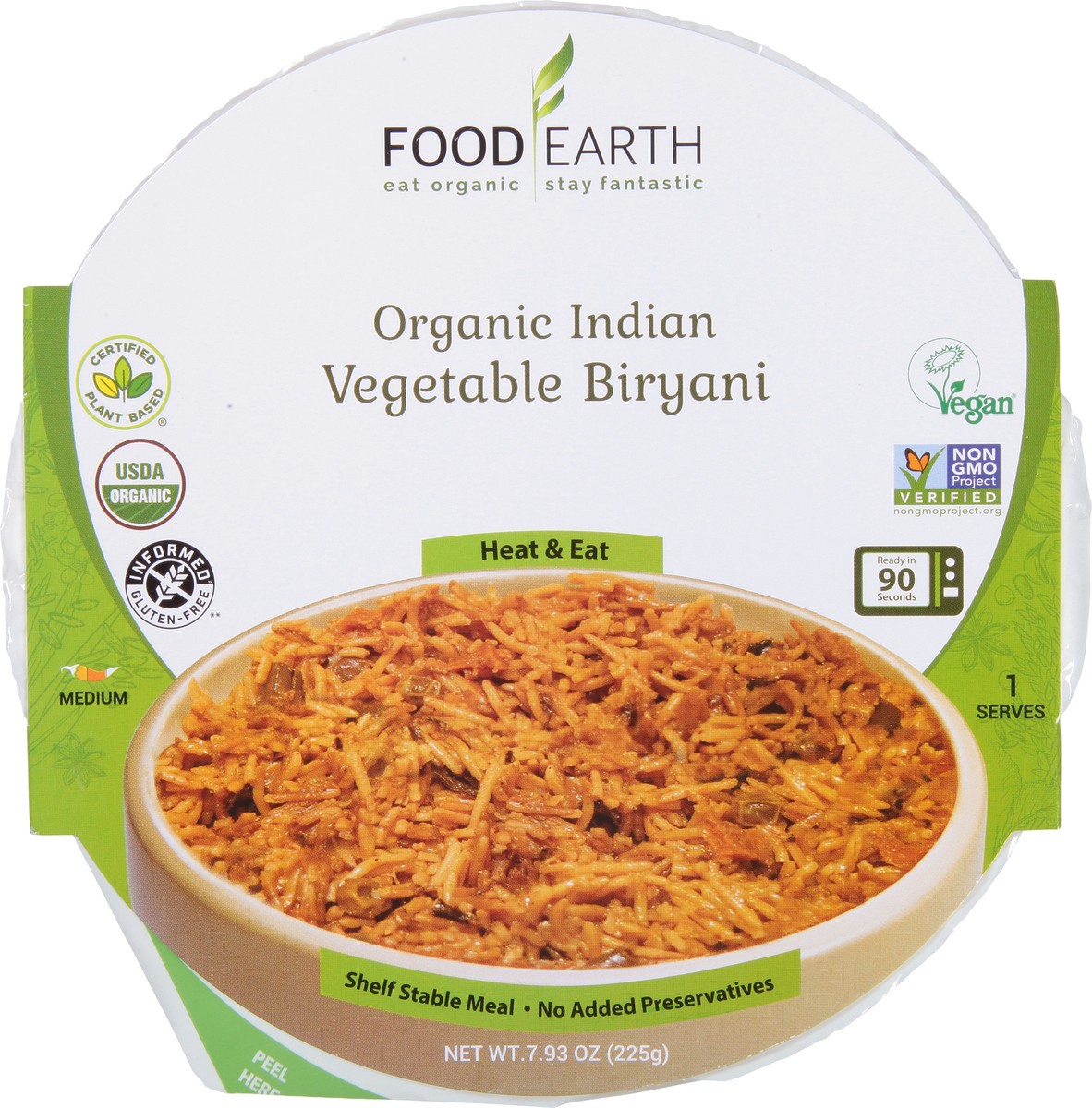 slide 9 of 9, Food Earth Indian Vegetable Biryani, 7.93 oz