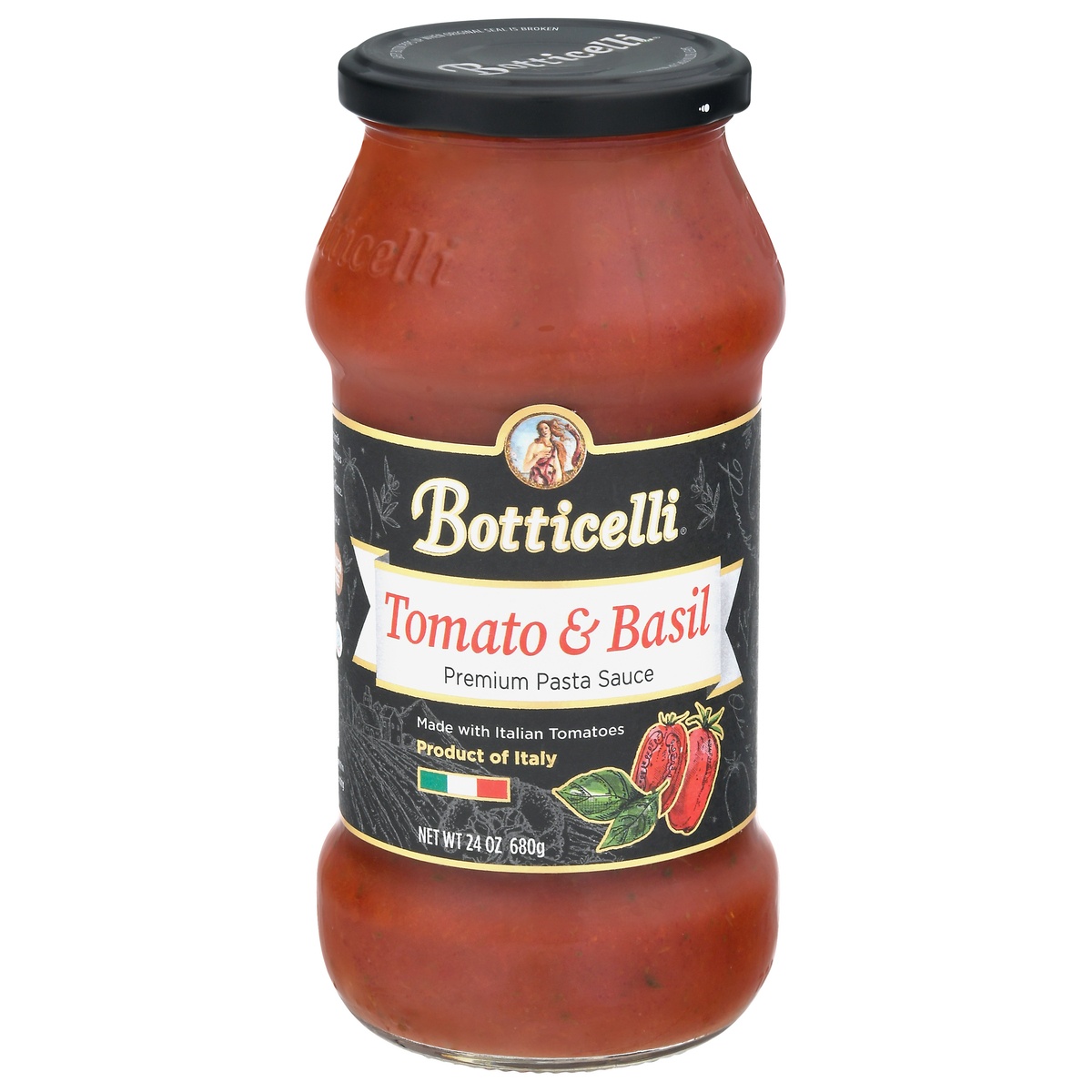 slide 1 of 1, Botticelli Pasta Sauce Premium Tomato & Basil Jar, 24 oz