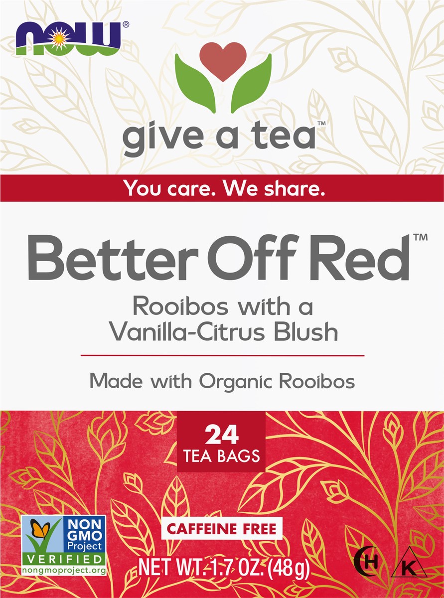 slide 3 of 8, NOW Better Off Red™ Rooibos Tea - 24 Tea Bags, 24 ct