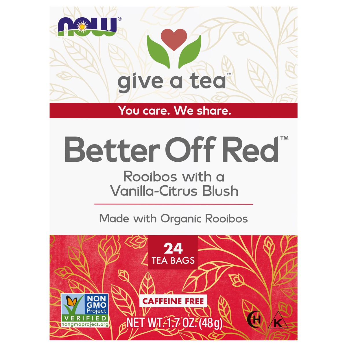 slide 1 of 8, NOW Better Off Red™ Rooibos Tea - 24 Tea Bags, 24 ct