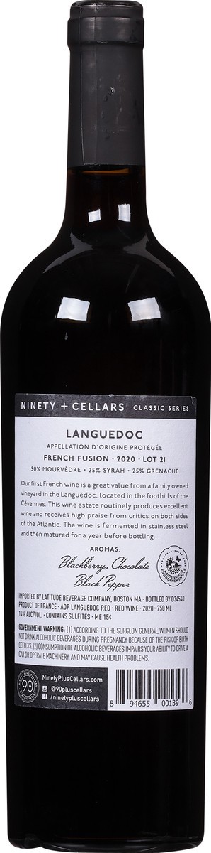 slide 9 of 9, 90+ Cellars Lot 21 French Fusion Red, Languedoc, France, 2018, 750 ml