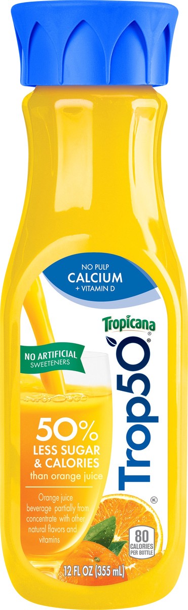 slide 4 of 7, Trop50 No Pulp Calcium + Vitamin D Orange Juice - 12 oz, 12 oz