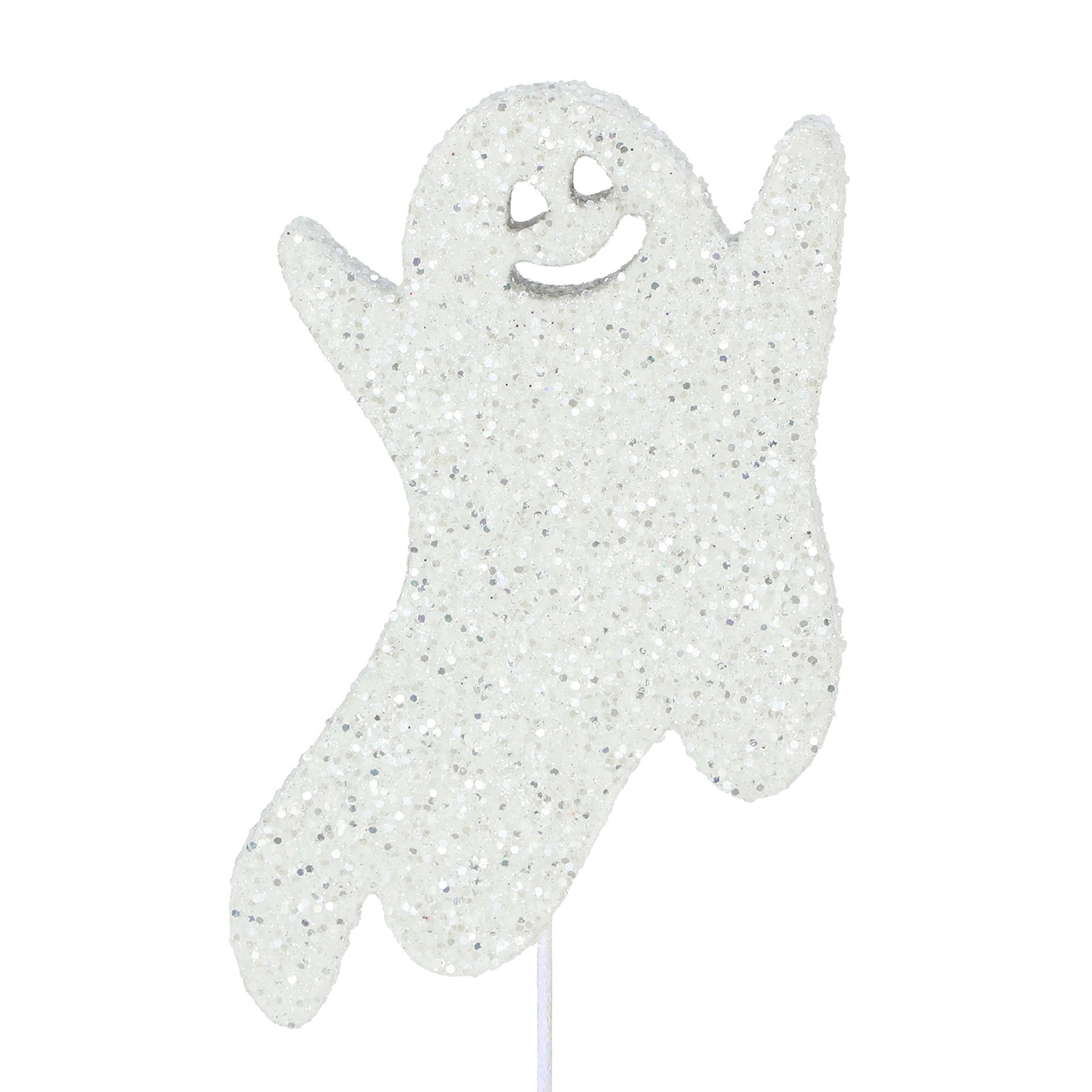 slide 2 of 3, 10.25" White Glitter Ghost Pick By Ashland, 10.25 in