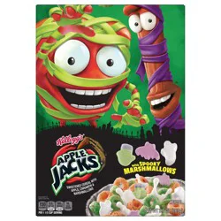 Kellogg's Apple Jacks Breakfast Cereal, Kids Snacks, Halloween Snacks, Original with Spooky Marshmallows, 9.3oz Box (1 Box)