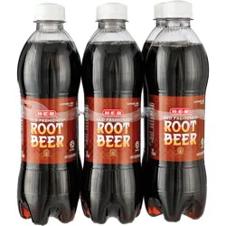 H-E-B Old Fashioned Root Beer Soda - 6 ct; 16.9 oz