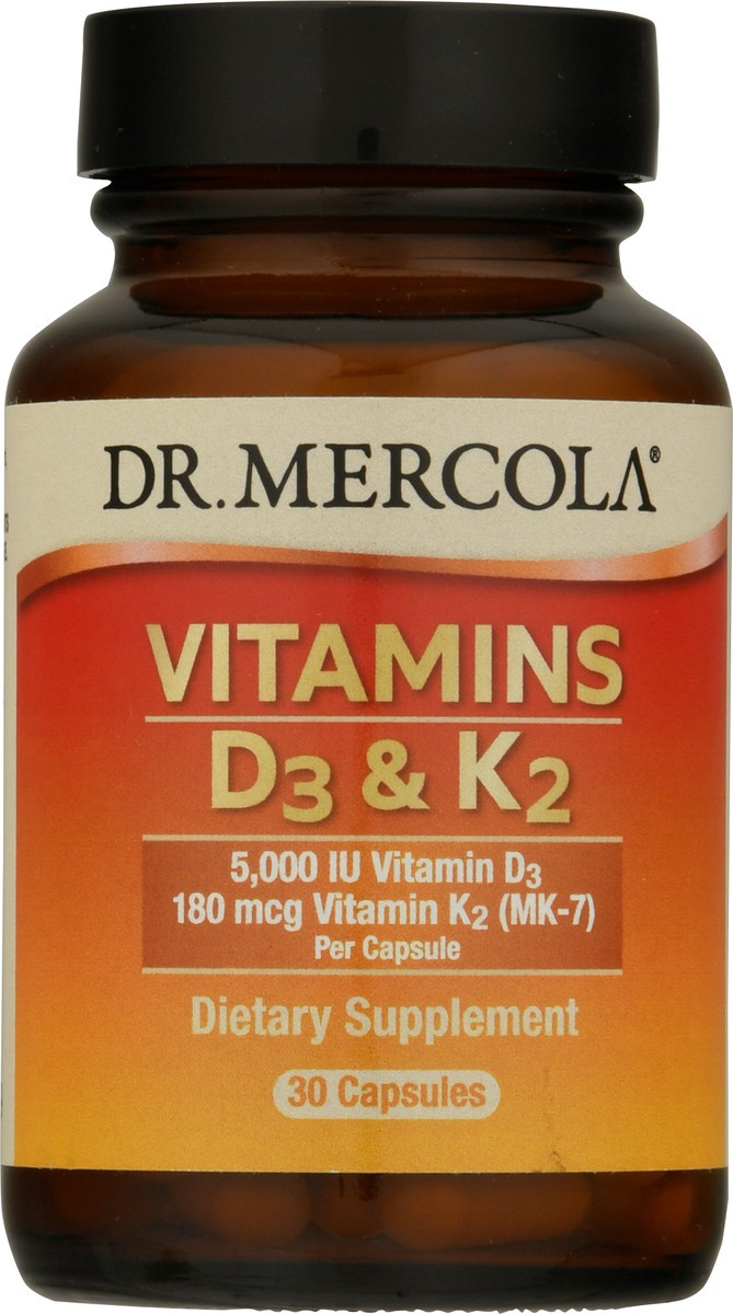 slide 5 of 9, Dr. Mercola Capsules Vitamins D3 & K2 30 ea Bottle, 1 ct