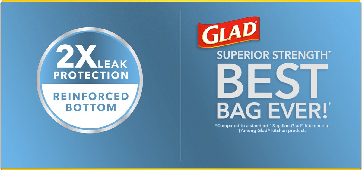 slide 2 of 9, Glad ForceFlex Plus 13 Gallon Drawstring Tall Fresh Clean Kitchen Bags 68 ea, 68 ct