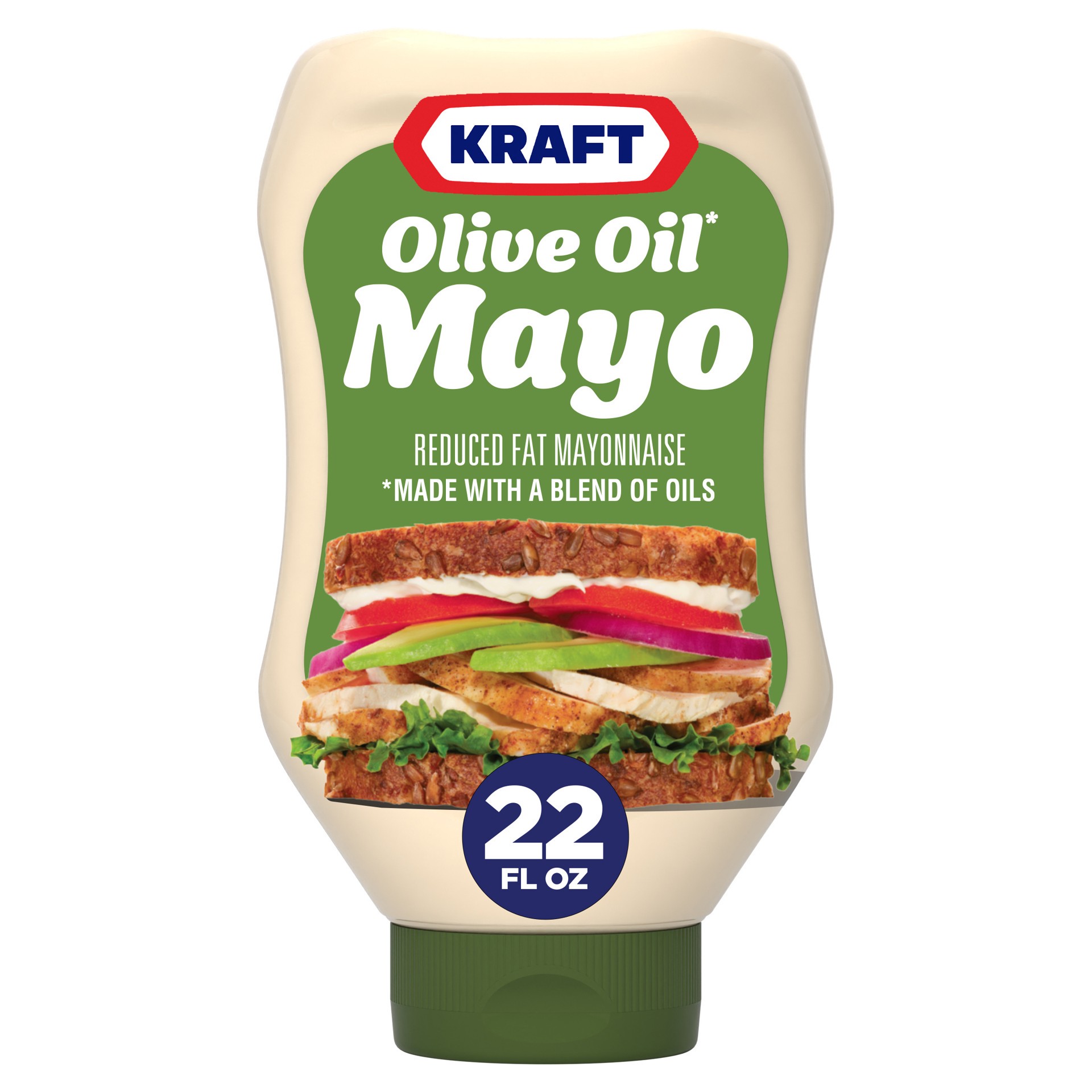 slide 1 of 5, Kraft Mayo with Olive Oil Reduced Fat Mayonnaise, 22 fl oz Bottle, 22 fl oz