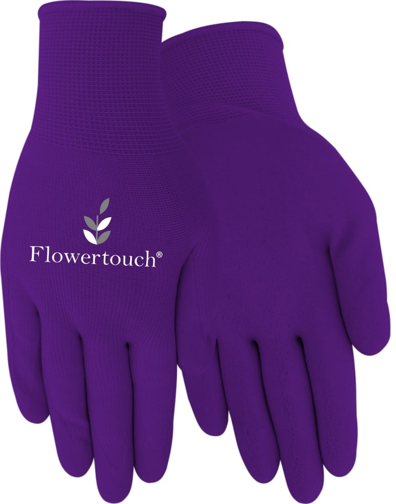 slide 1 of 1, Red Steer Glove Company Flowertouch Women's Foam Latex Gloves - Purple, LG