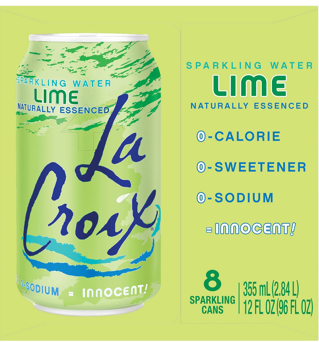 slide 5 of 10, La Croix Lime 8 Pack 12oz, 8 ct; 12 fl oz