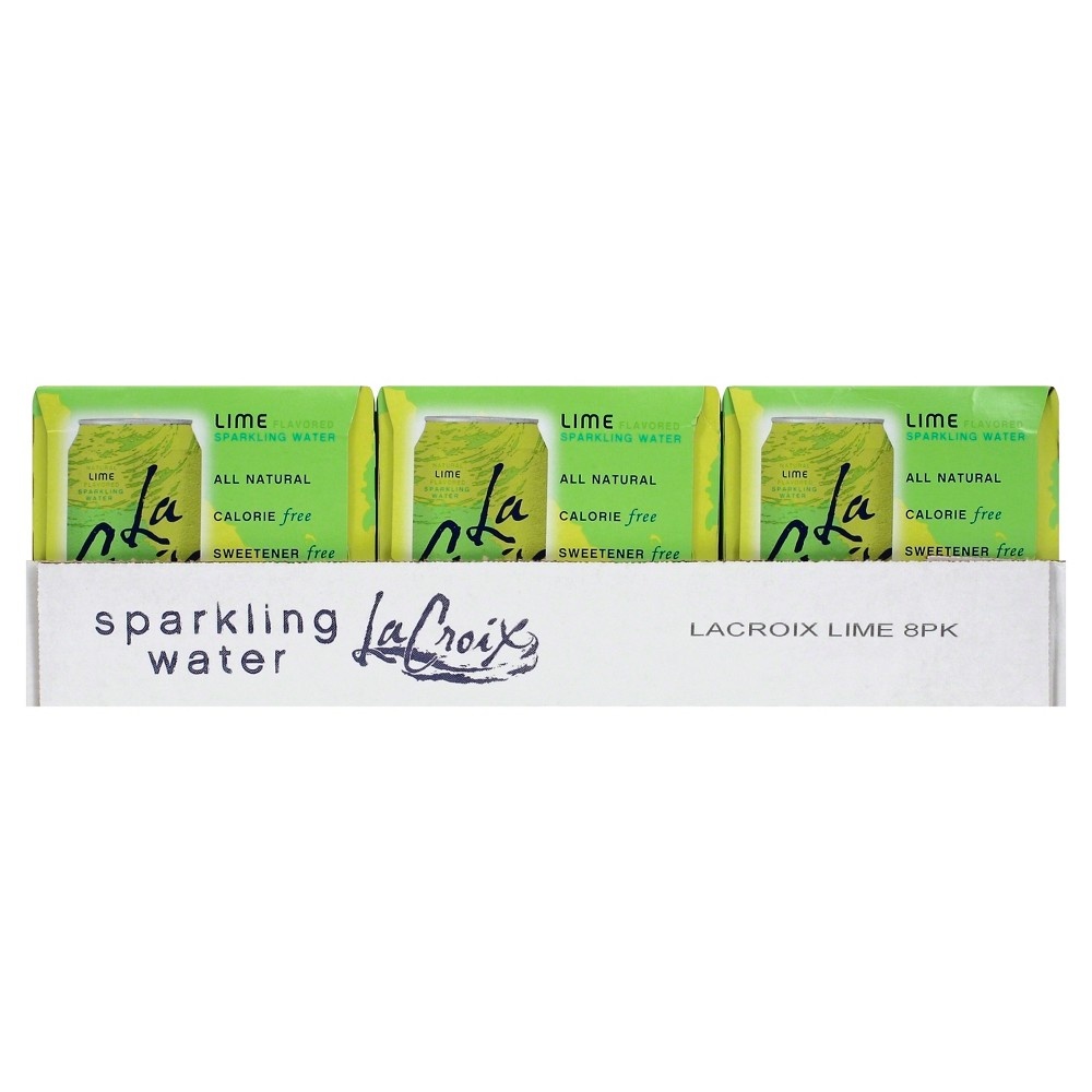 slide 7 of 10, La Croix Sparkling Water Lime, 8 ct; 12 fl oz