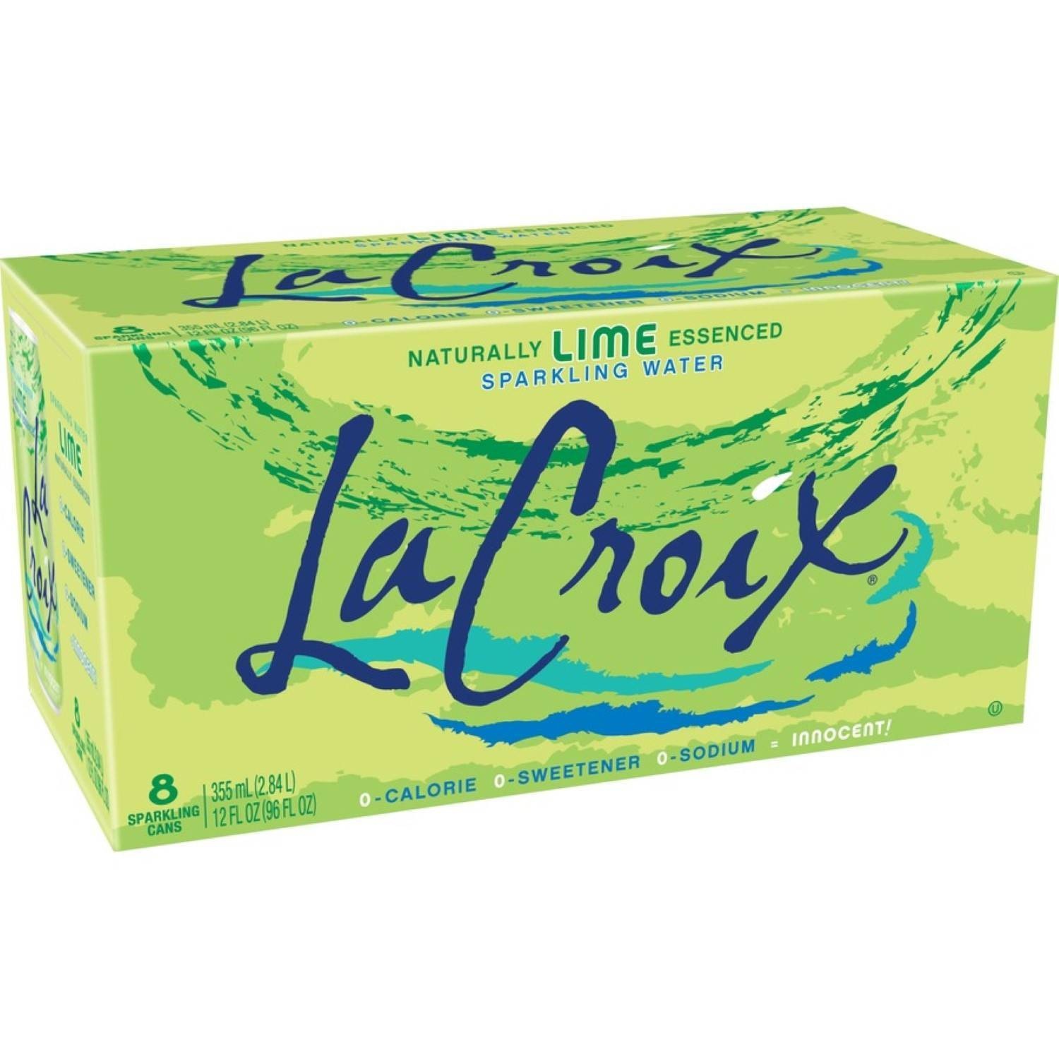 slide 1 of 10, La Croix Sparkling Water Lime, 8 ct; 12 fl oz