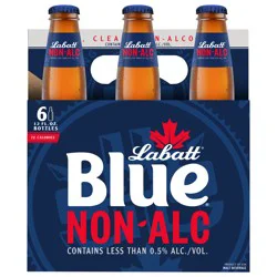 Labatt Blue Non-Alcoholic Canadian Pilsener - 6pk/12oz Bottles
