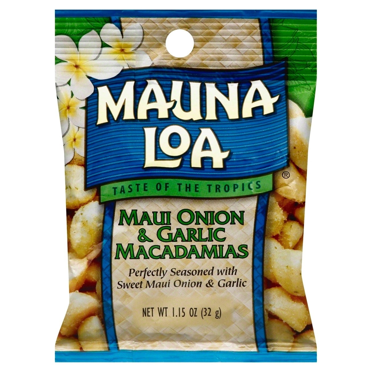 slide 1 of 1, Mauna Loa Maui Onion & Garlic Macadamias, 1.15 oz