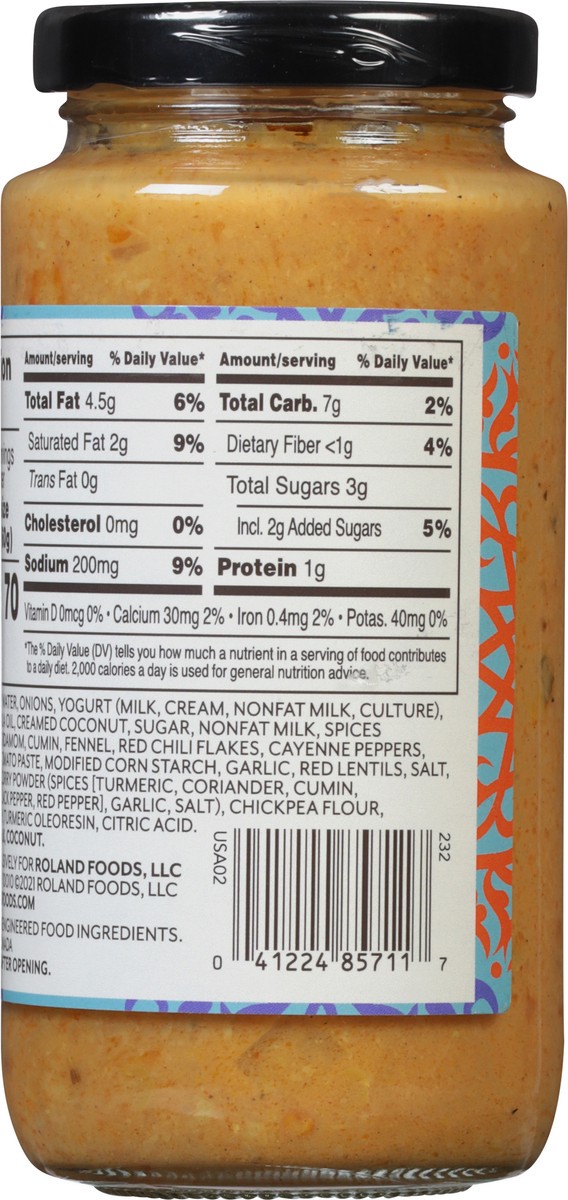 slide 9 of 9, Roland Creamy & Tangy Korma Curry Sauce 12.4 oz, 12.4 oz