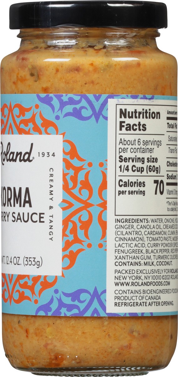 slide 4 of 9, Roland Creamy & Tangy Korma Curry Sauce 12.4 oz, 12.4 oz