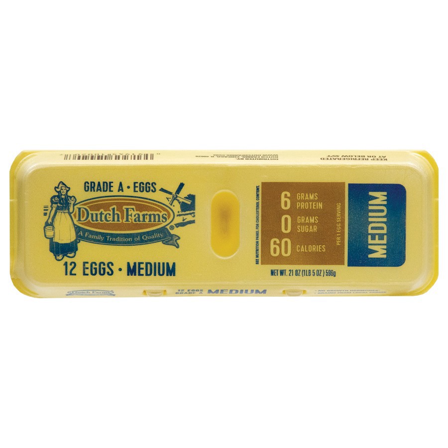 slide 1 of 1, Dutch Farms Grade A Medium Eggs, 12 ct