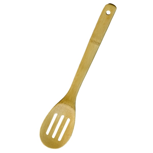 slide 1 of 1, Culinary Edge Bamboo Slot Spoon, 12 in