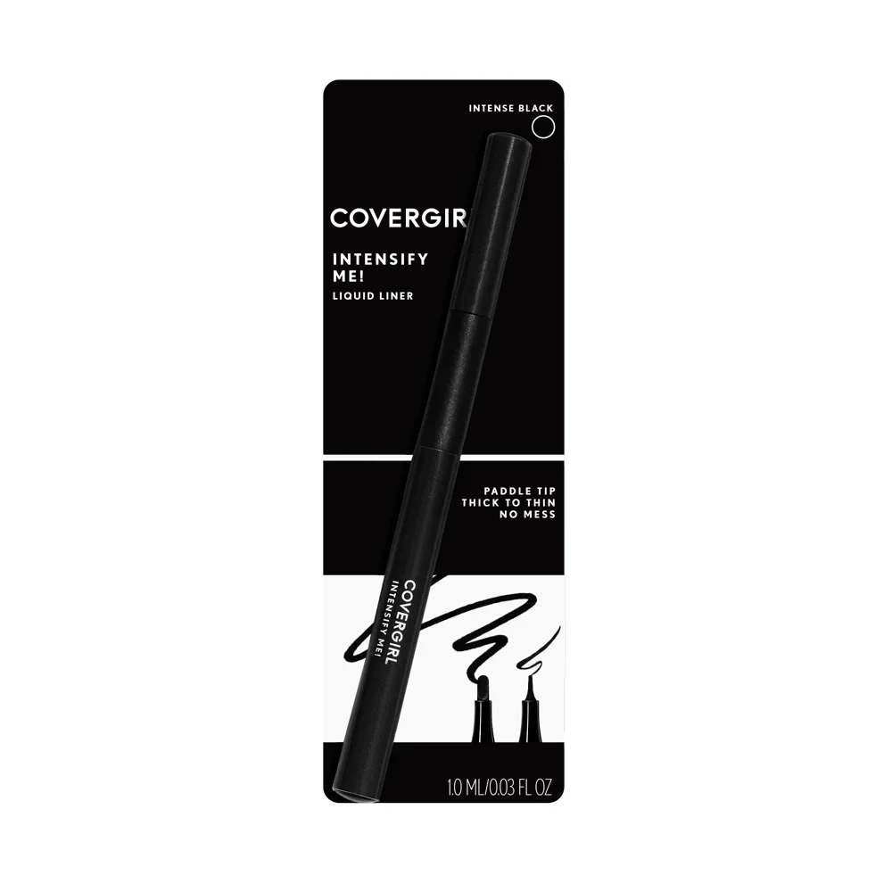 slide 3 of 7, Covergirl COVERGIRL Intensify Me! Liquid Eye Liner, Intense Black, Carded FL OZ (1 mL), 0.03 fl. oz.