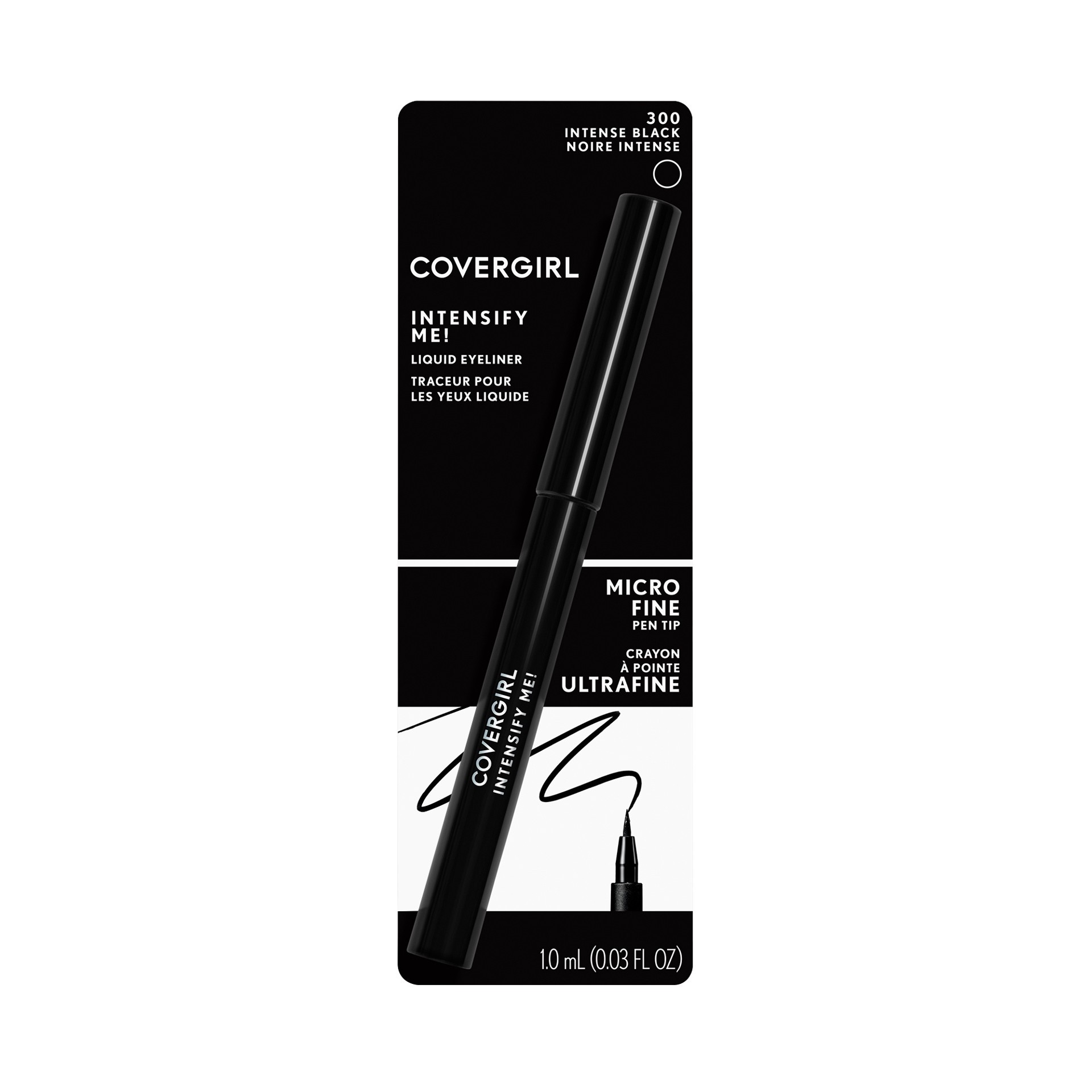 slide 1 of 7, Covergirl COVERGIRL Intensify Me! Liquid Eye Liner, Intense Black, Carded FL OZ (1 mL), 0.03 fl. oz.