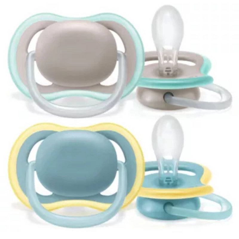 slide 3 of 6, Avent Philips Ultra Air Pacifier 18 Months+ - Beige/Dawn, Blue/Gray - 2pk, 2 ct