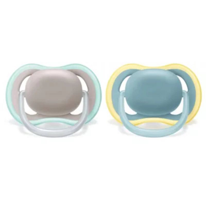 slide 1 of 6, Avent Philips Ultra Air Pacifier 18 Months+ - Beige/Dawn, Blue/Gray - 2pk, 2 ct