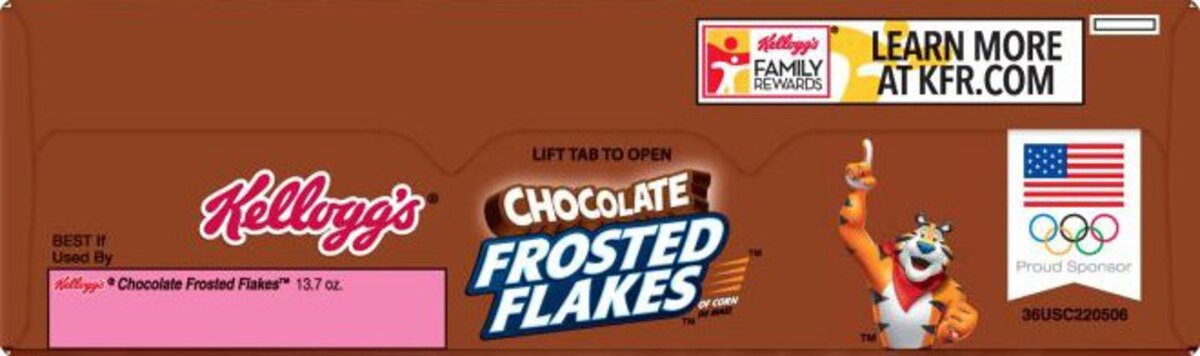 slide 8 of 8, Frosted Flakes Kellogg's Frosted Flakes Cold Breakfast Cereal, 8 Vitamins and Minerals, Kids Snacks, Chocolate, 13.7oz Box, 1 Box, 13.7 oz
