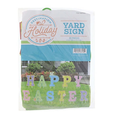 slide 1 of 1, Destination Holiday Happy Easter Yard Sign, 33 ct