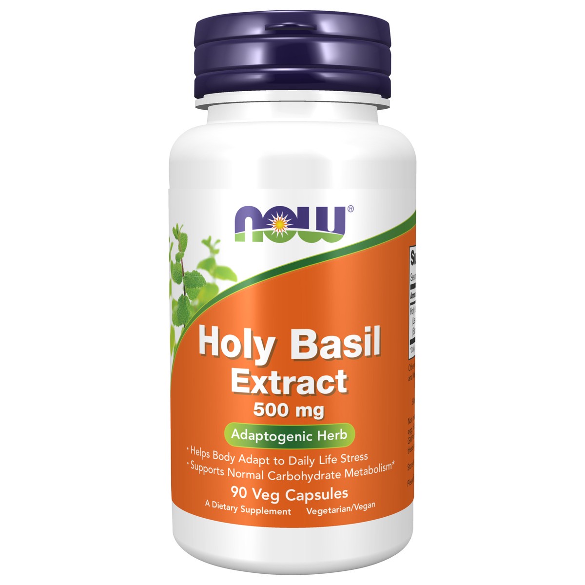 slide 1 of 4, NOW Holy Basil Extract 500 mg - 90 Veg Capsules, 90 ct
