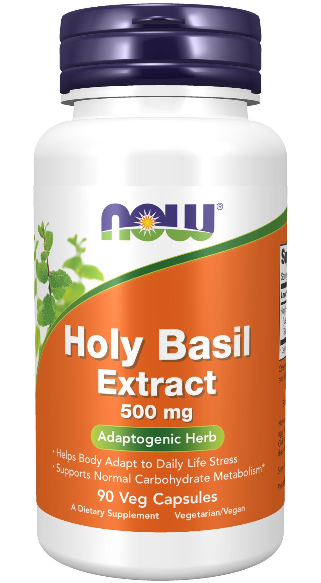 slide 1 of 4, NOW Holy Basil Extract 500 mg - 90 Veg Capsules, 90 ct