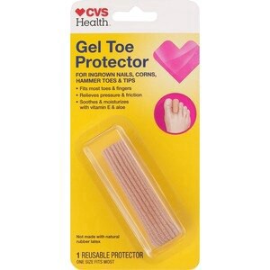 slide 1 of 1, Cvs Health Mineral Oil Gel Toe Protector, One Size, 1 ct