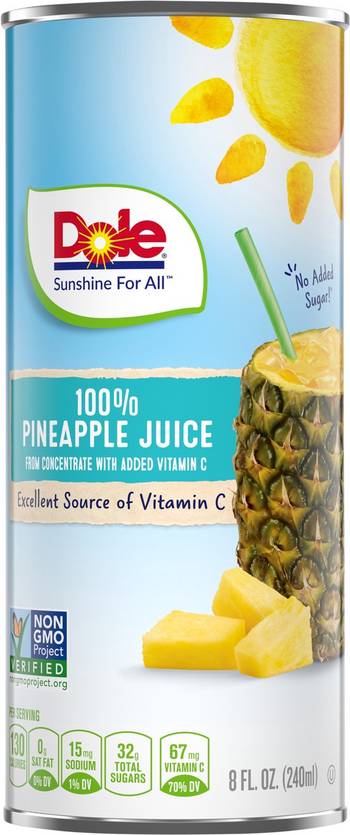 slide 1 of 8, Dole Pure Pineapple Juice - 24 ct, 24 ct