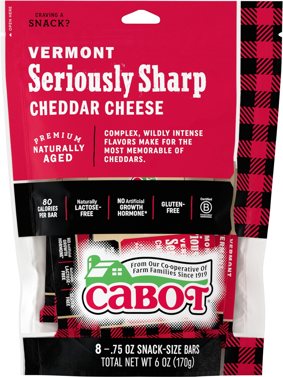 slide 1 of 10, Cabot Creamery Snack Sharp Cheddar Cheese .75 oz 8 Count, 6 oz