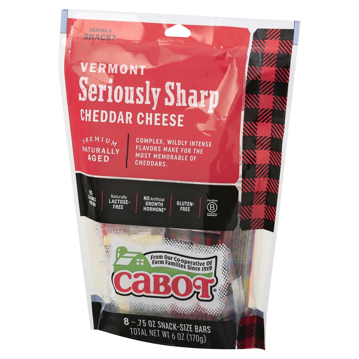 slide 4 of 10, Cabot Seriously Sharp Cheddar Cheese Snacks, 8 ct, 6 oz