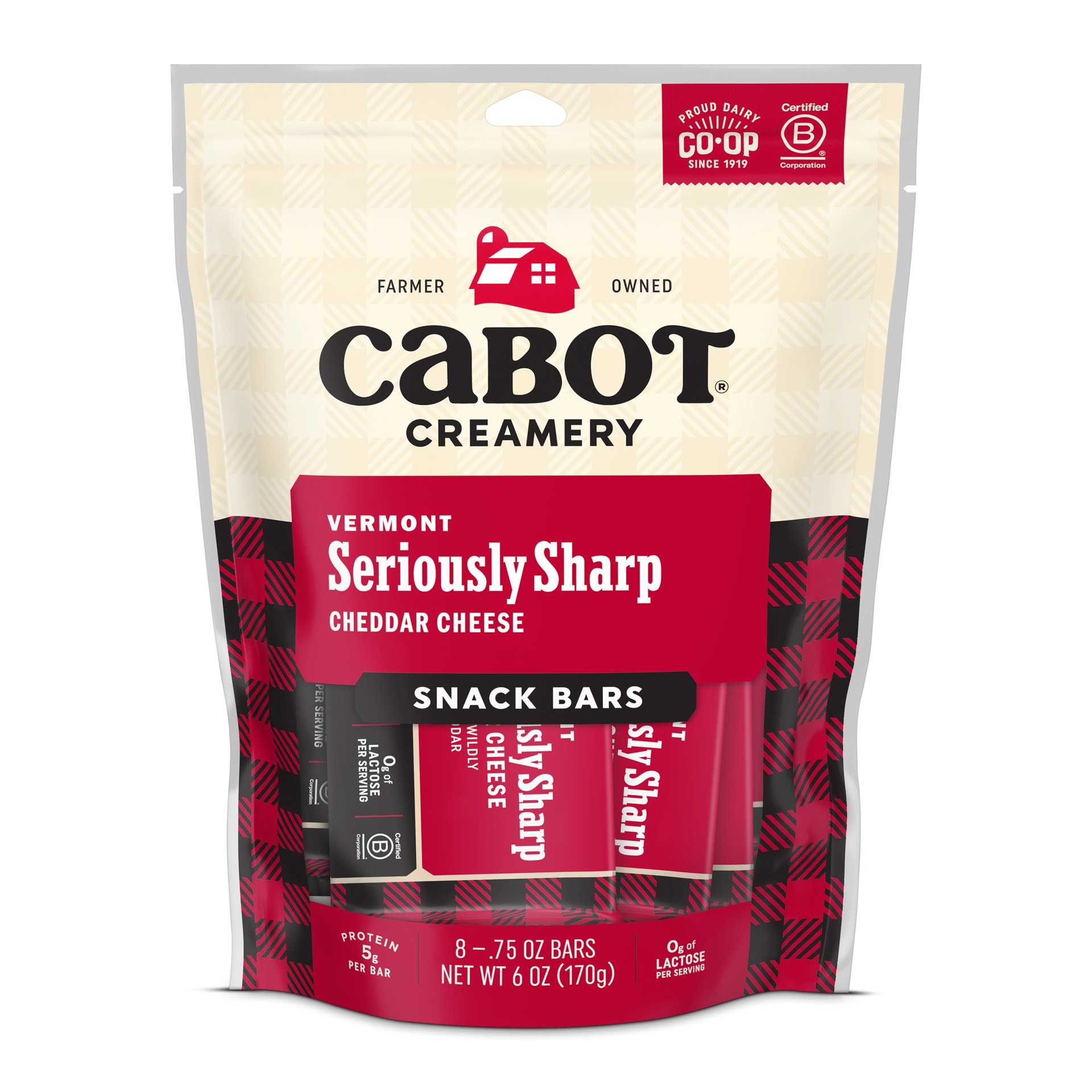 slide 1 of 10, Cabot Creamery Snack Sharp Cheddar Cheese .75 oz 8 Count, 6 oz