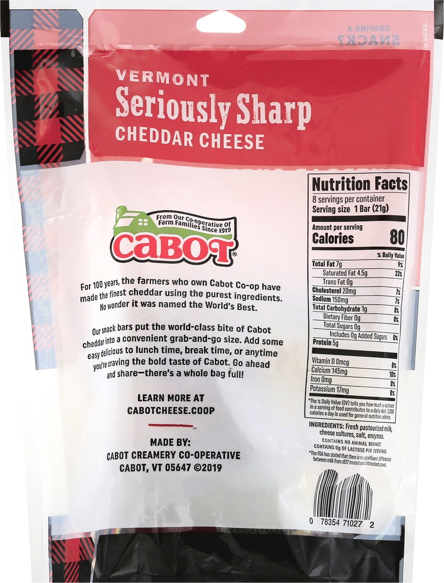 slide 6 of 10, Cabot Seriously Sharp Cheddar Cheese Snacks, 8 ct, 6 oz