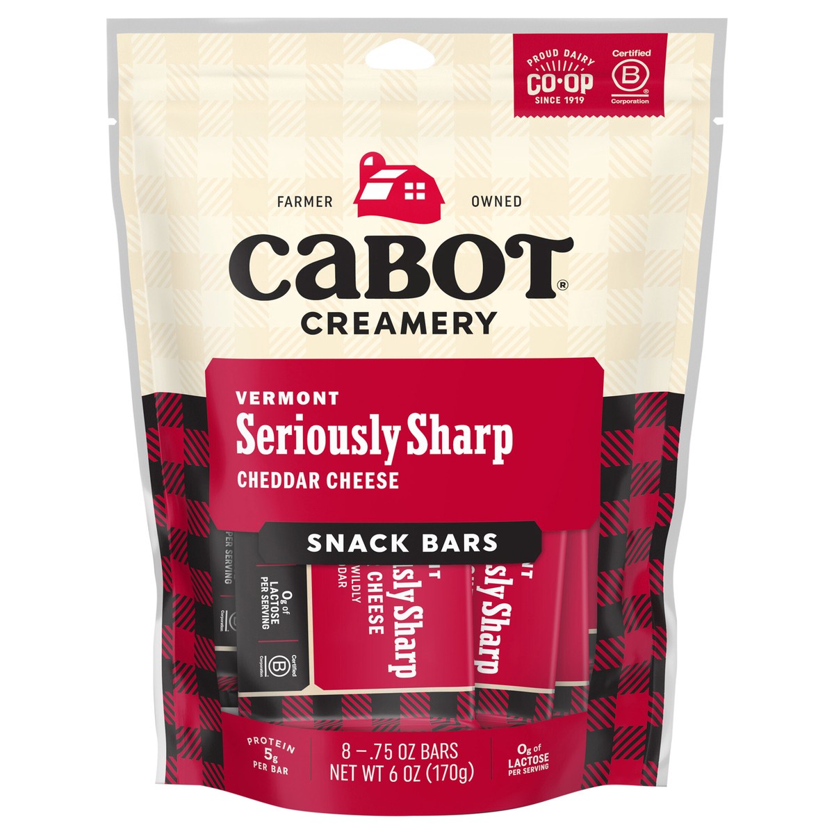 slide 1 of 10, Cabot Seriously Sharp Cheddar Cheese Snacks, 8 ct, 8 ct