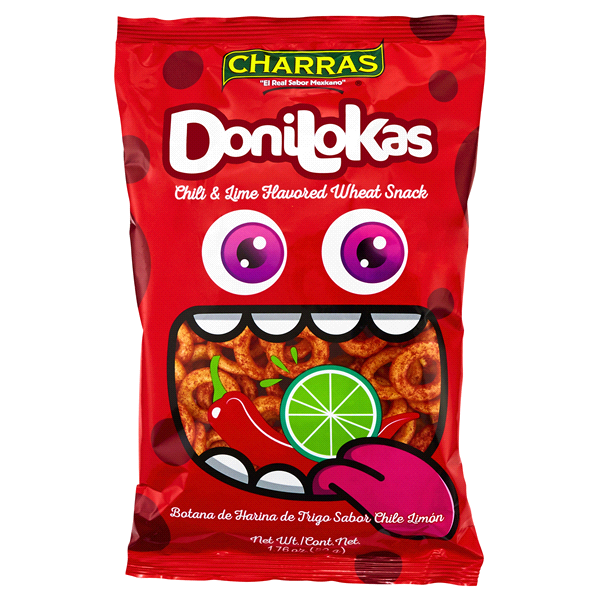 slide 1 of 1, Charras Chili and Lime Donilokas, 1.76 oz