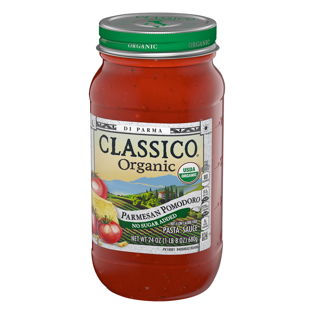 Classico Organic Parmesan Pomodoro Pasta Sauce with No Sugar Added 24 oz