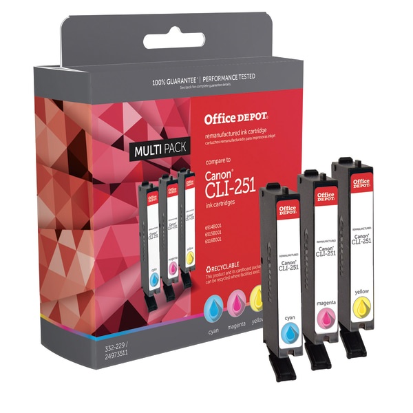 slide 1 of 2, Office Depot Brand Odcli251Mp (Canon Cli-251) Remanufactured Ink Cartridges, 1 ct