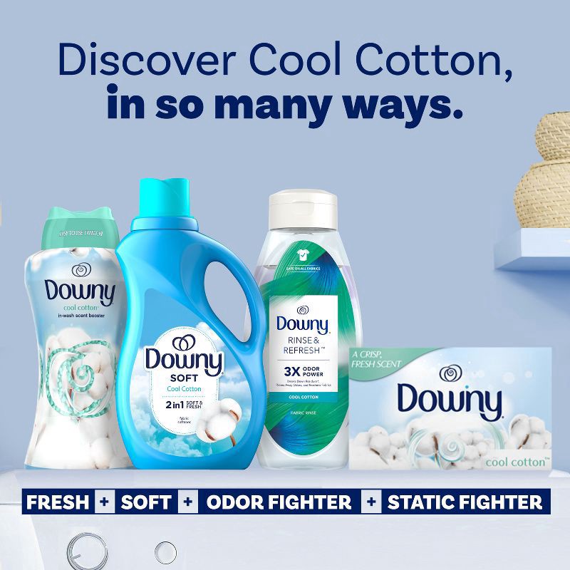 slide 12 of 12, Downy Soft Cool Cotton Liquid Fabric Softener - 100 fl oz, 100 fl oz
