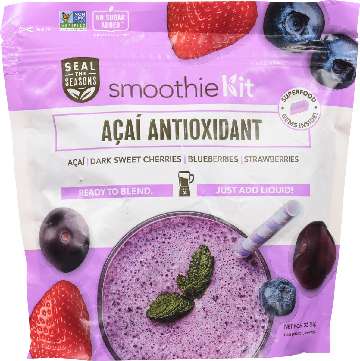 slide 6 of 9, Seal the Seasons Acai Antioxidant Smoothie Kit 24 oz, 24 oz