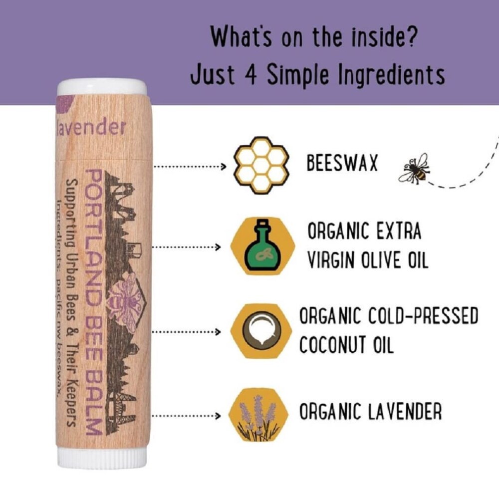 slide 2 of 6, Portland Bee Balm Lavender Lip Balm, 0.15 oz