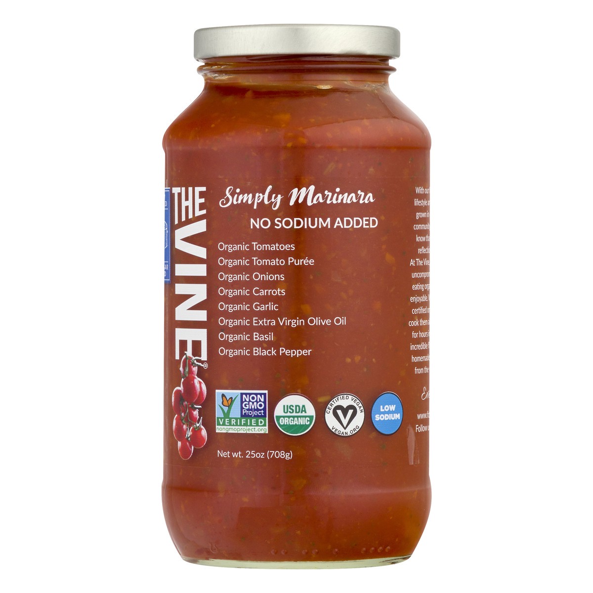 slide 3 of 9, The Vine Simply Marinara Sauce 25 oz, 25 oz