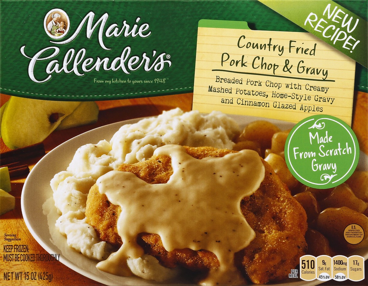 slide 4 of 4, Marie Callender's Marie Callender''s Frozen Dinner, Country Fried Pork Chop & Gravy, 15 Ounce, 15 oz